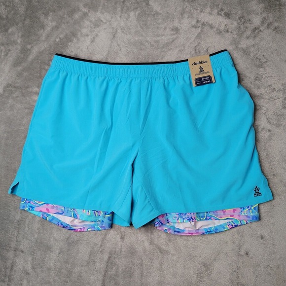 Chubbies Bronto Blasts Ultimate Training Shorts 2.0 Men 2XL Blue Dino Lined 5.5